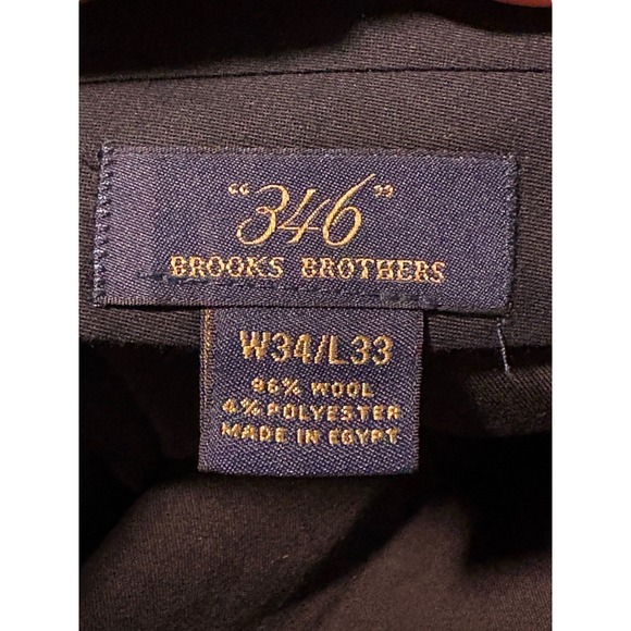 Brooks Brothers 346 Men's 2 Pcs Black Pinstripe Wool Suit 41R Jacket 34x33 Pants - Picture 12 of 16